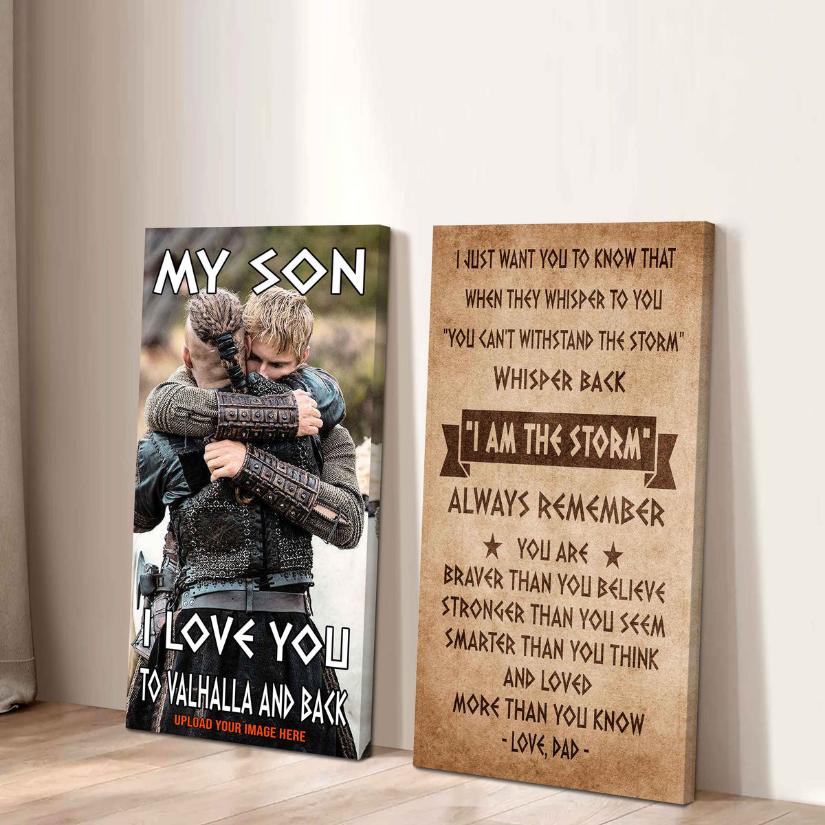 VK Canvas Set My Son I Love You Valhalla And Back Gift From Dad To Son Ver 3