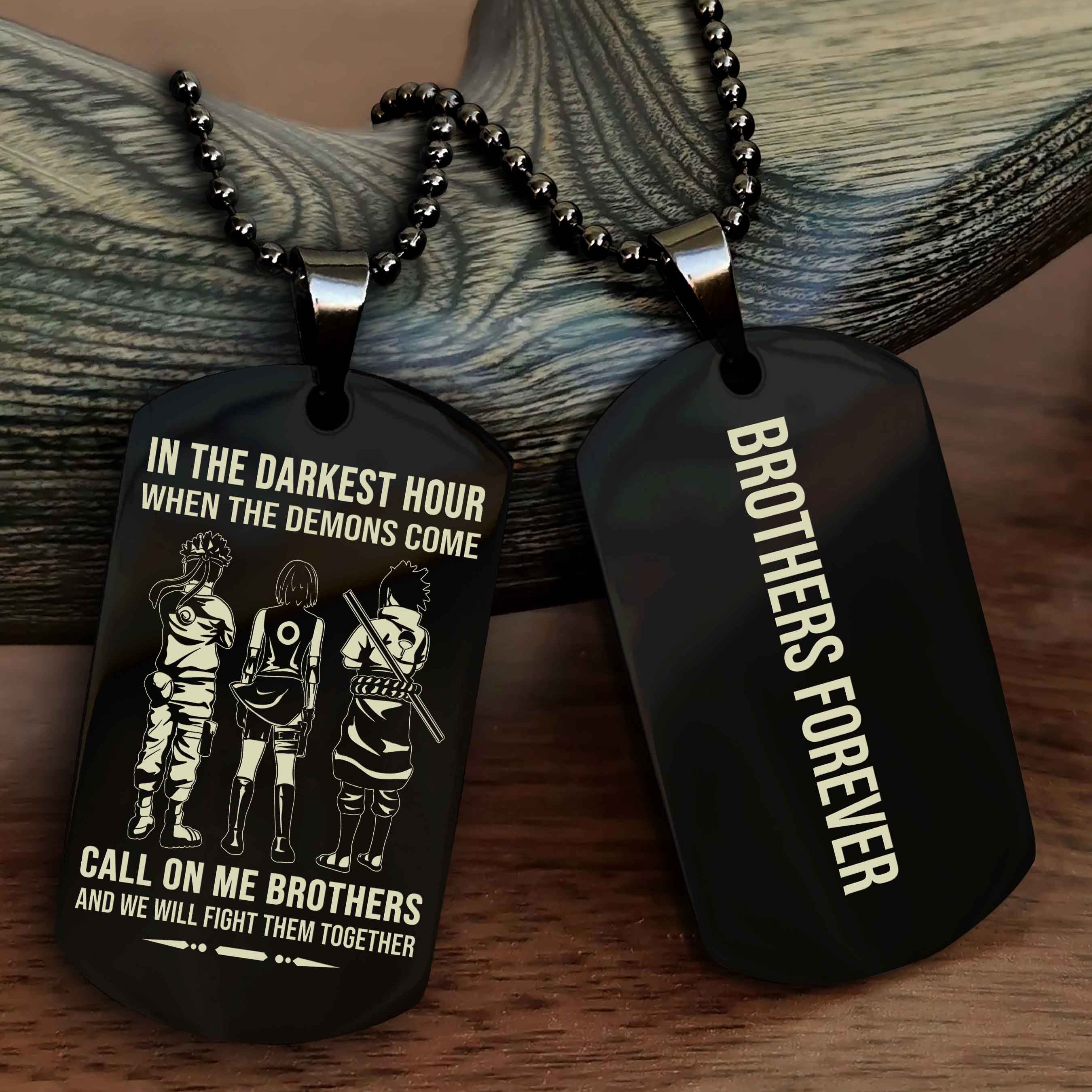Cowboy Customizable engraved black dog tag double sided gift from brother, brother forevers