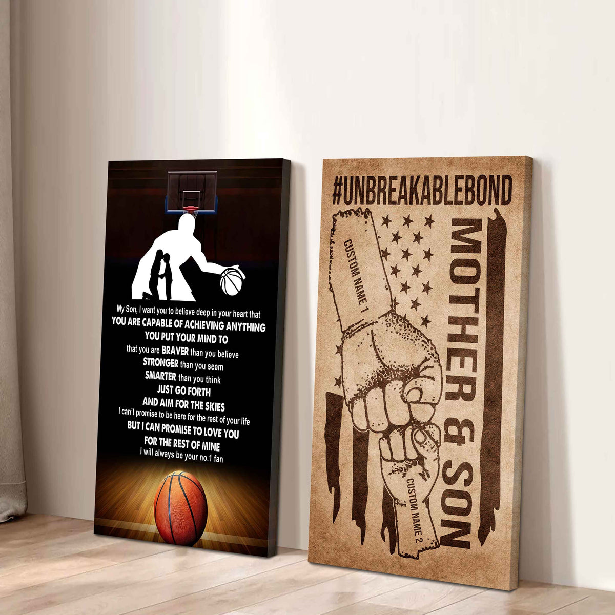 Unbreakable Bond Sport Canvas Set From Mom To Son Just Go Forth And Aim For The Skies (Copy)