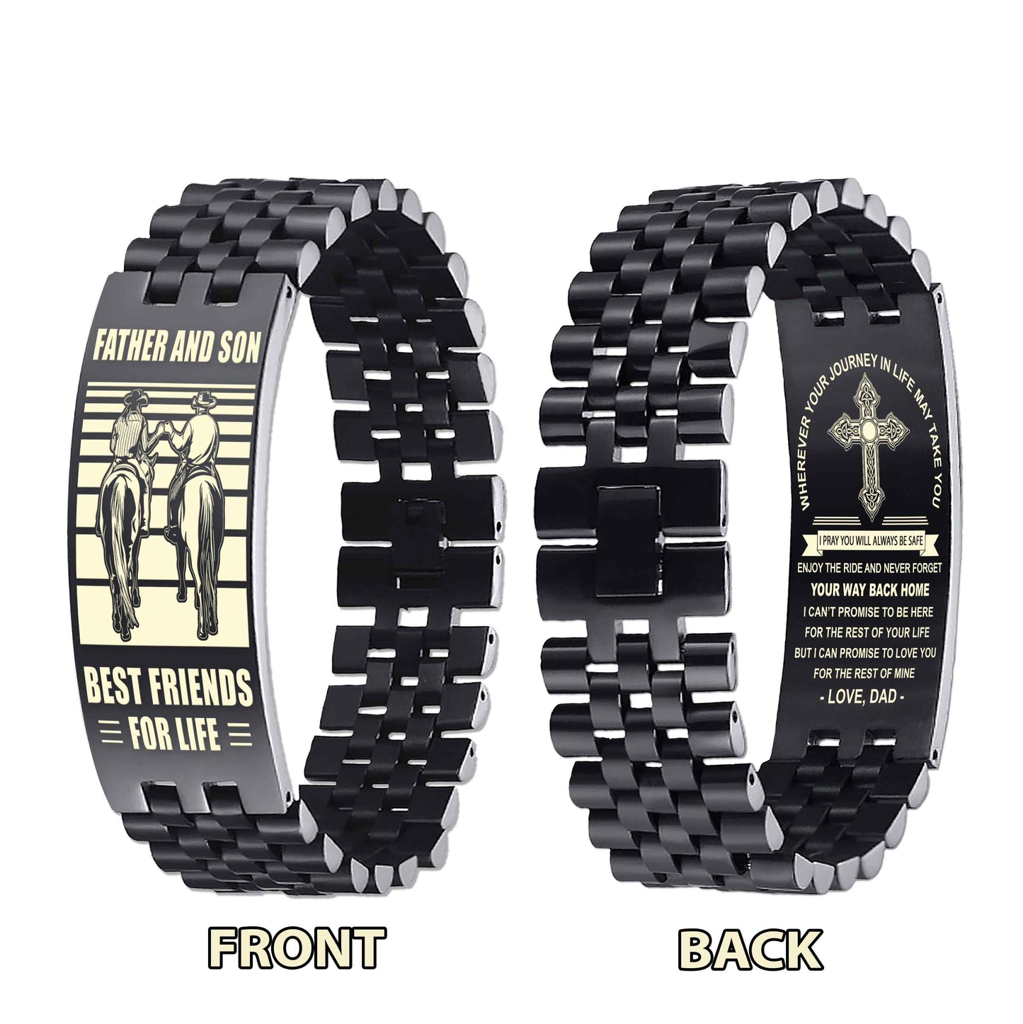 New Version Double Sided Bracelet Gift From Dad For Son - Never Forget Your Way Back Home