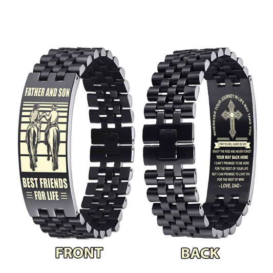 New Version Double Sided Bracelet Gift From Dad For Son - Never Forget Your Way Back Home