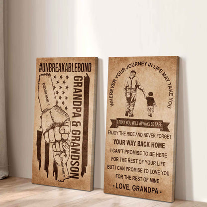 Unbreakable Bond Canvas Set Grandpa And Grandson Never Forget Your Way Back Home I Love You For The Rest Of Mine