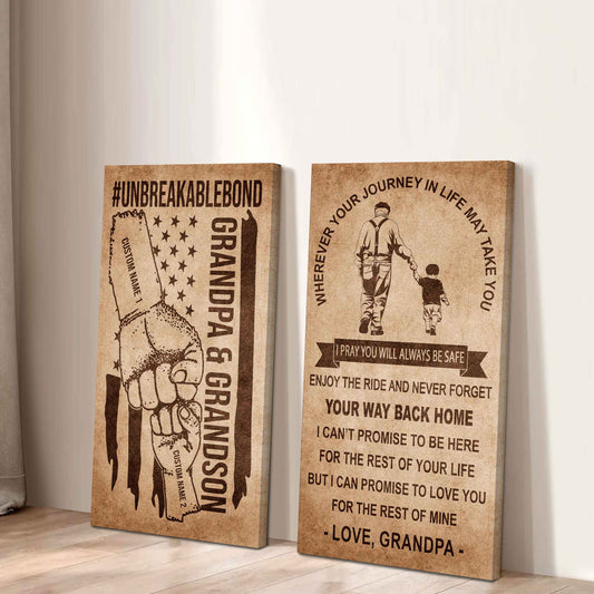 Unbreakable Bond Canvas Set Grandpa And Grandson Never Forget Your Way Back Home I Love You For The Rest Of Mine