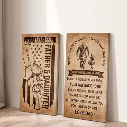 Unbreakable Bond Canvas Set Father And Daughter Never Forget Your Way Back Home Gift For Your Daughter
