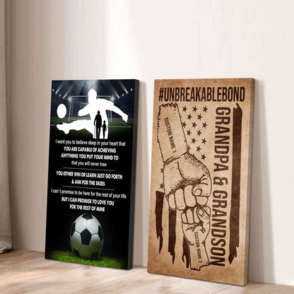 Unbreakable Bond Sport Canvas Set From Grandpa To Grandson You Will Never Lose You Either Win Or Learn