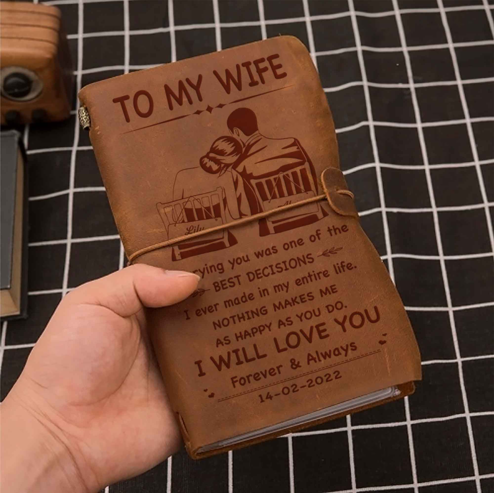 Valentines gifts Vintage Journal Husband to Wife Marrying You was one of the best decision I ever made