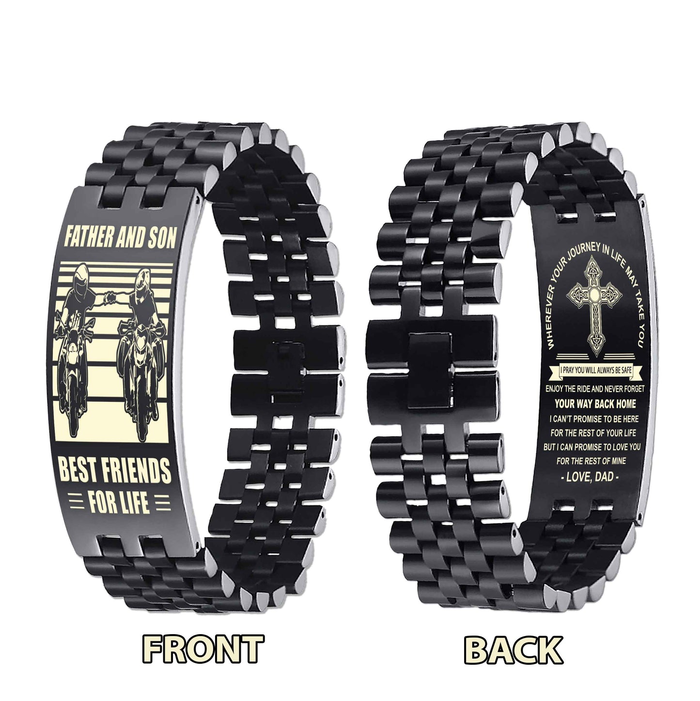 New Version Double Sided Bracelet Gift From Dad For Son - Never Forget Your Way Back Home