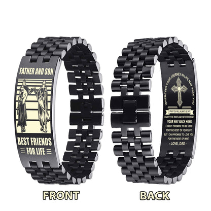 New Version Double Sided Bracelet Gift From Dad For Son - Never Forget Your Way Back Home