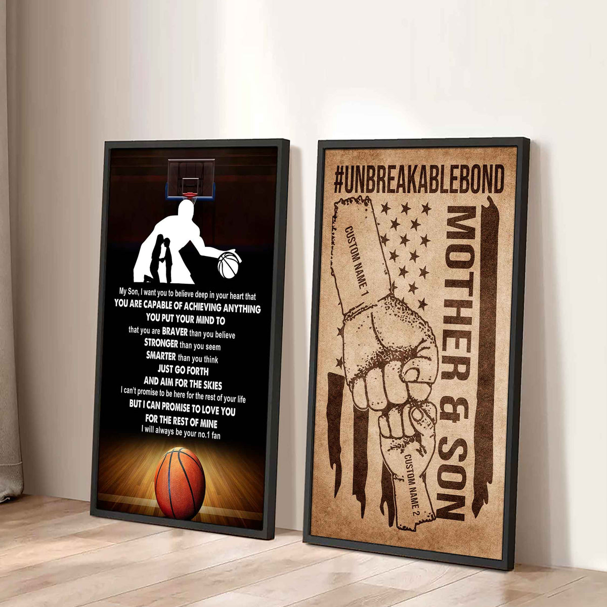 Unbreakable Bond Sport Canvas Set From Mom To Son Just Go Forth And Aim For The Skies (Copy)