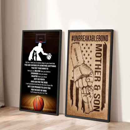 Unbreakable Bond Sport Canvas Set From Mom To Son Just Go Forth And Aim For The Skies (Copy)