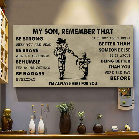 Personalized DRB Poster Canvas - My Son Remember That Be Strong When You Are Weak Be Badass Everyday