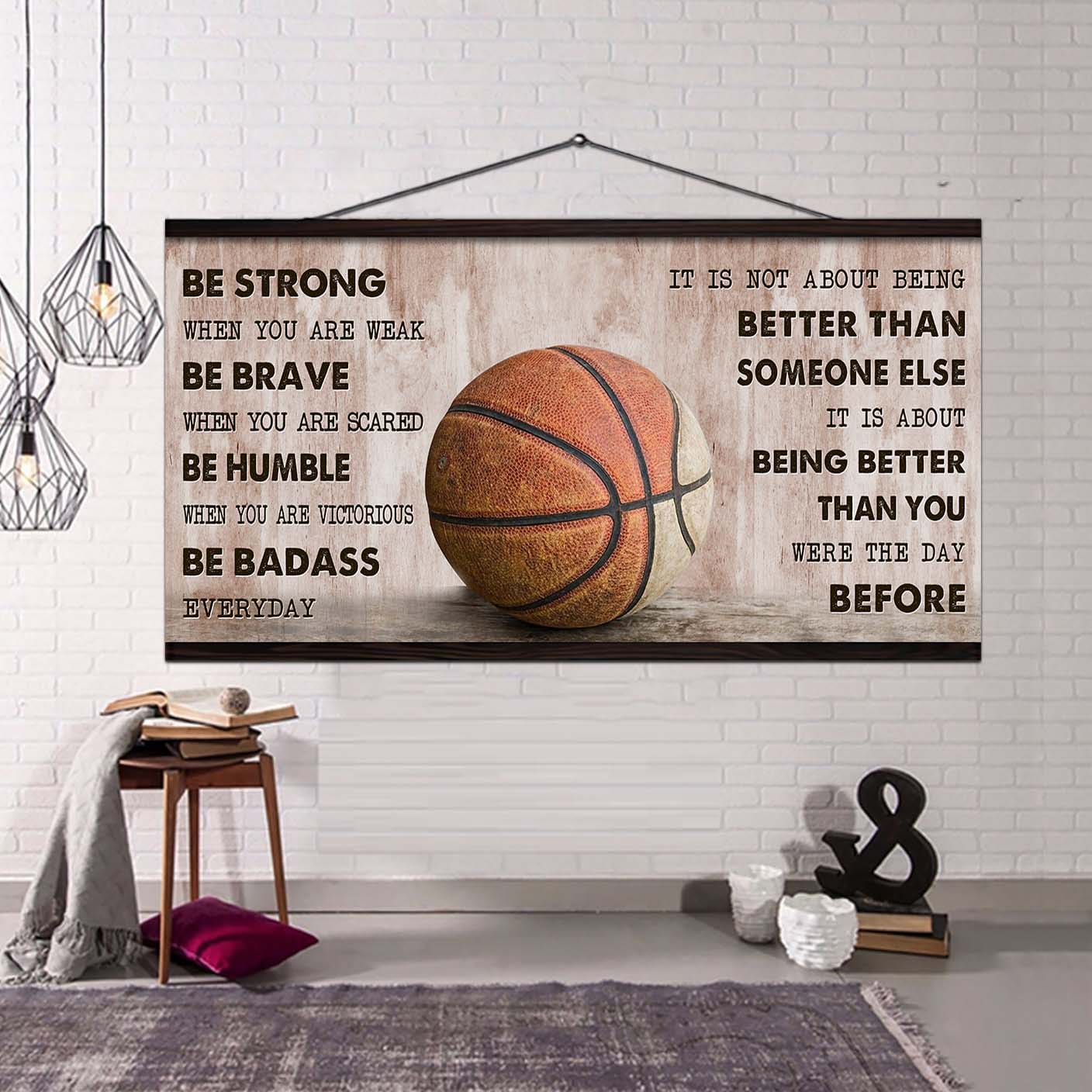 Baseball canvas It Is Not About Being Better Than Someone Else - Be Strong When You Are Weak