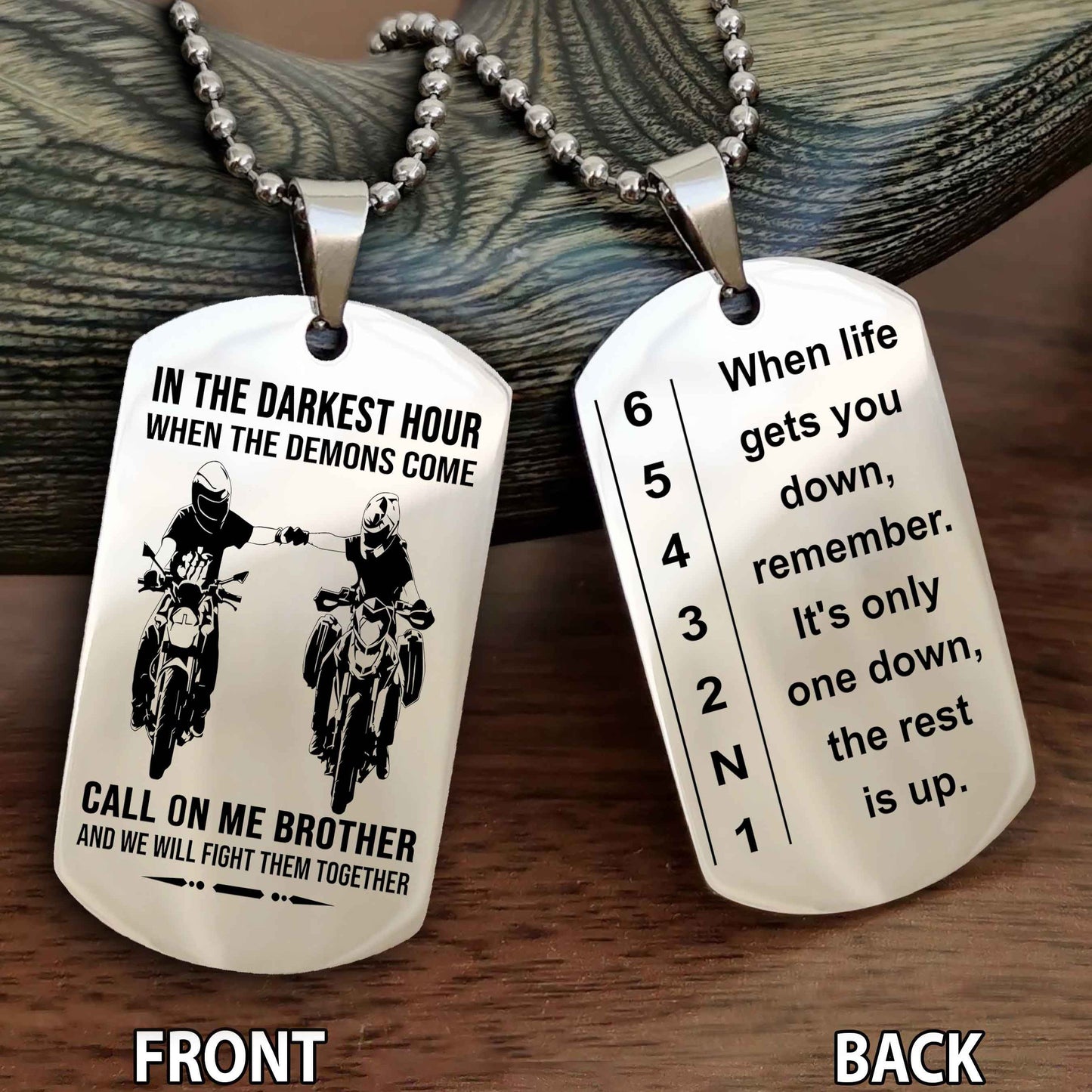 Sportbike Dog tag-When life gets you down, remember. It’s only one down, the rest is up