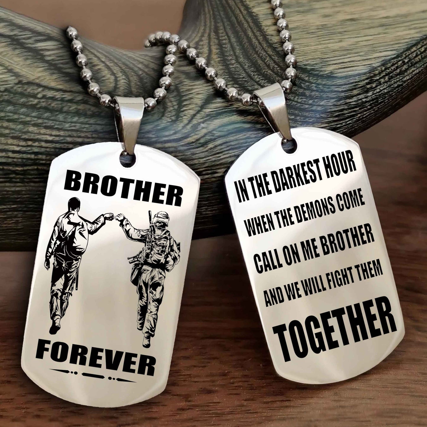 Soldier-Air force Personalized Double Sided Dog Tag For My Brother - Call On Me Brother And We Will Fight Them Together Gift For Your Friend