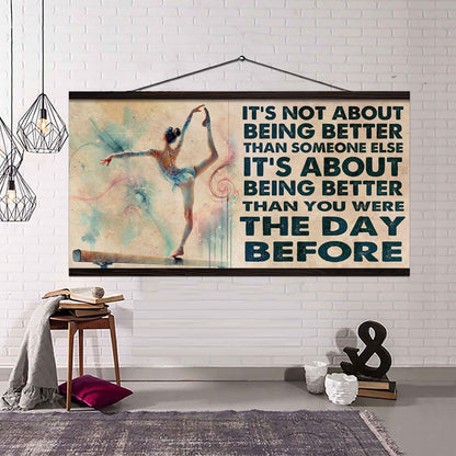 Water Color Woman Tennis Poster Canvas It Is Not About Being Better Than Someone Else Gift For Your Loving Woman