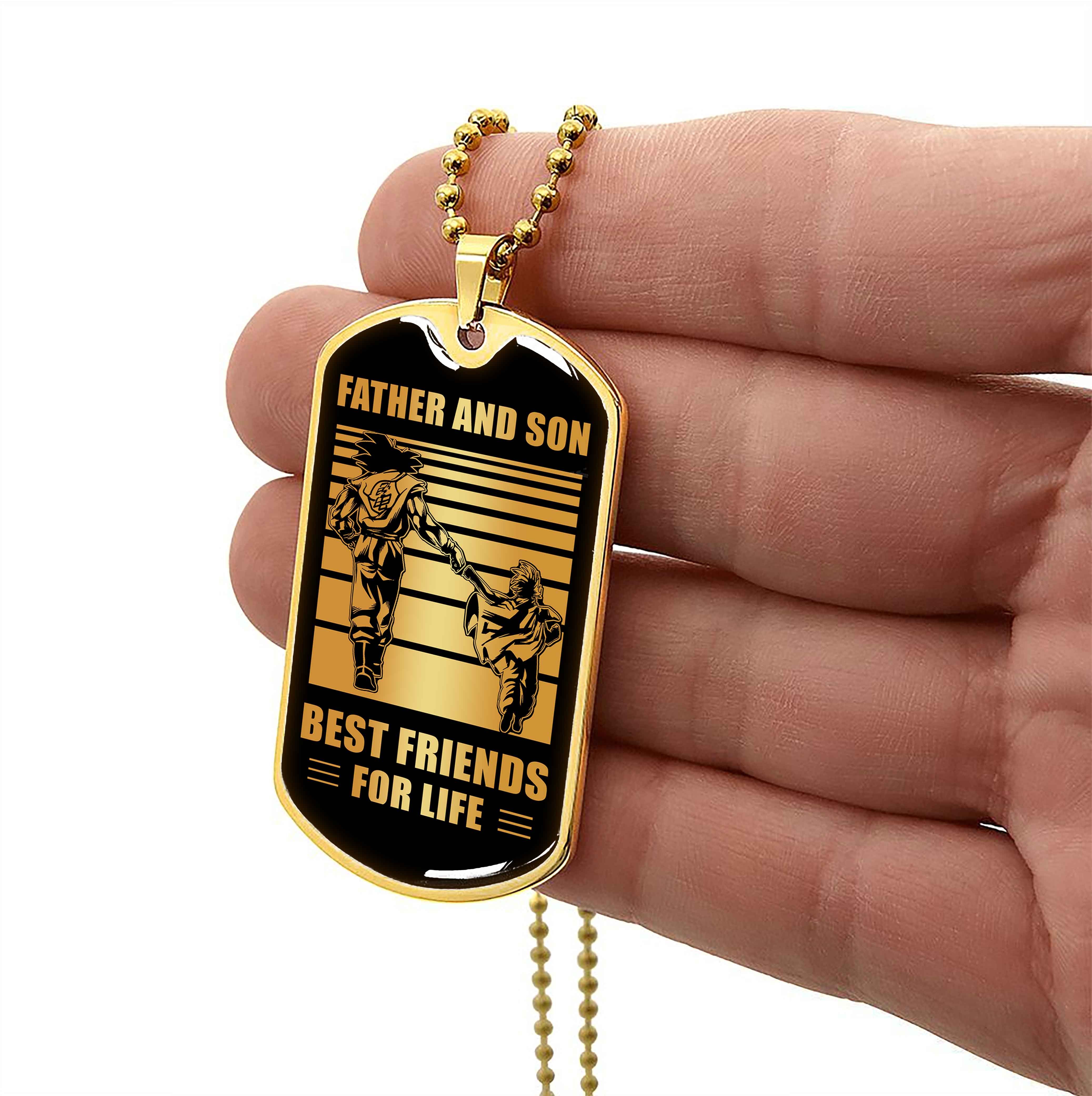 Father and Son Dog Tag Silver And 18K Gold Plated