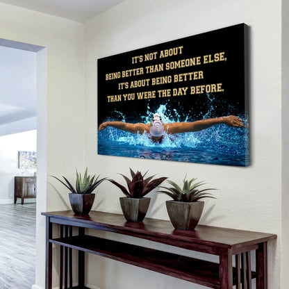 American football and basketball customizable poster canvas - It is not about better than someone else, It is about being better than you were the day before