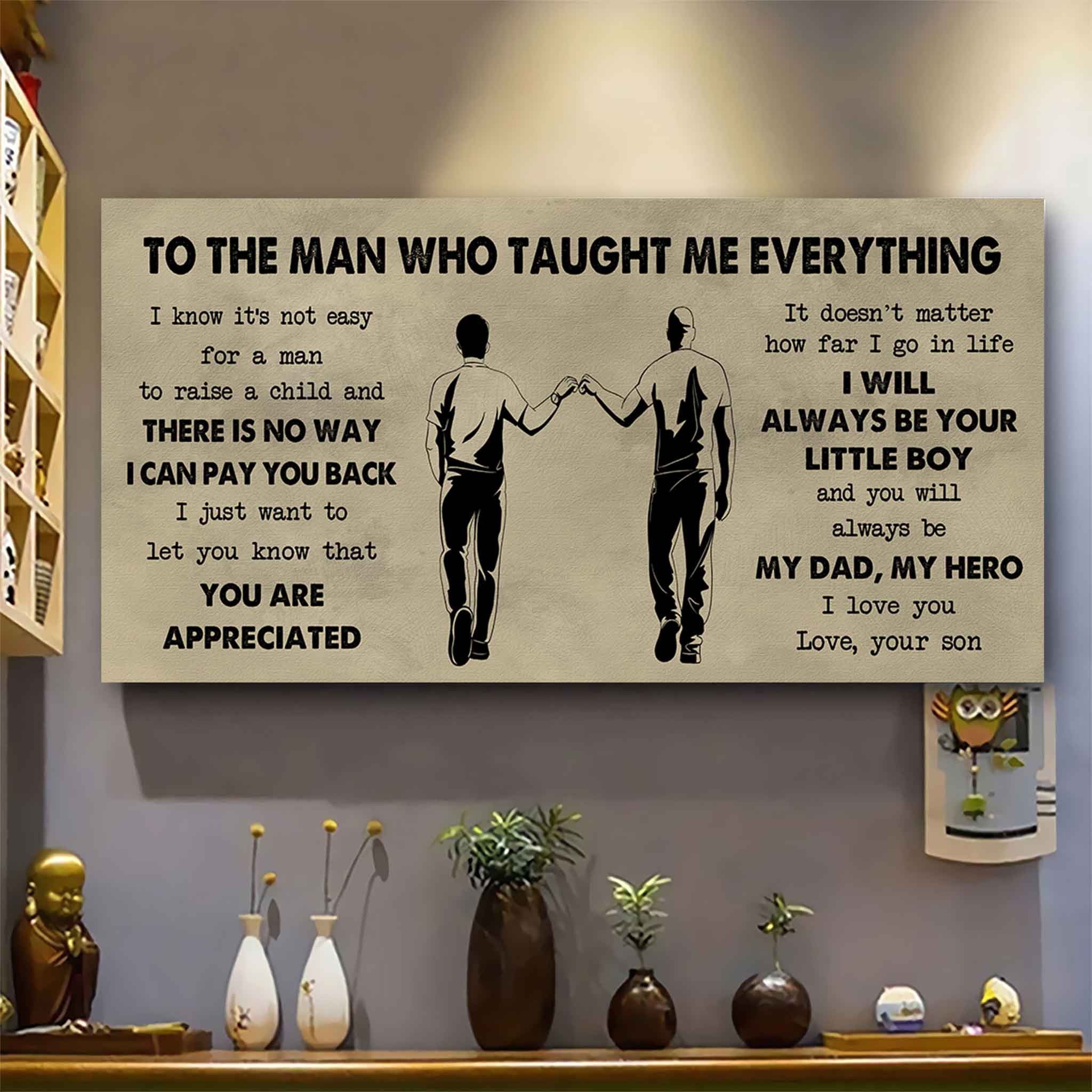 Samurai Poster Horizontal Canvas To My Dad I Know It's Not Easy To Raise A Child I Will Always Be Your Little Boy Gift From Son To Dad