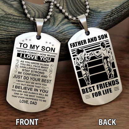 Double Side Dog Tag To My Son Engraving Gift For Your Son