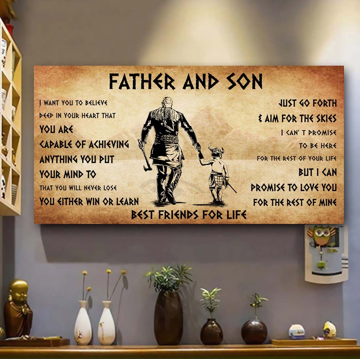 Vikings Father And Son Best Friends For Life - Ver 2 You Will Never Lose Poster Canvas Gift For Son From Father