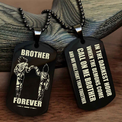 Knight templar Engraved Double Sided Dog Tag Call On Me Brother NAG Brothers Forever We Will Fight Them Together