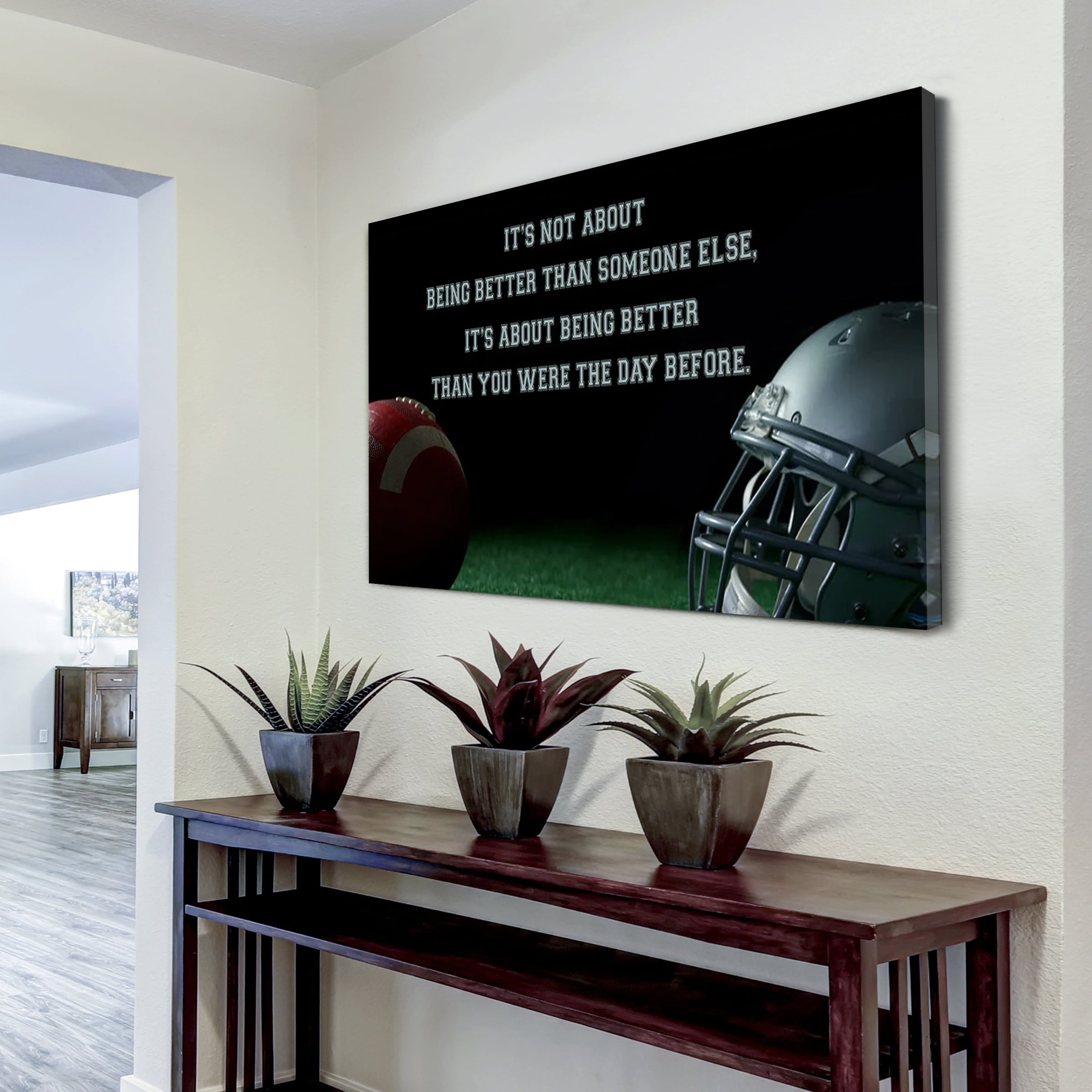 American football and basketball customizable poster canvas - It is not about better than someone else, It is about being better than you were the day before