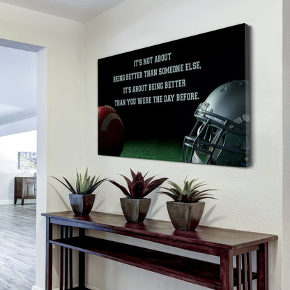 Hockey customizable poster canvas - It is not about better than someone else, It is about being better than you were the day before