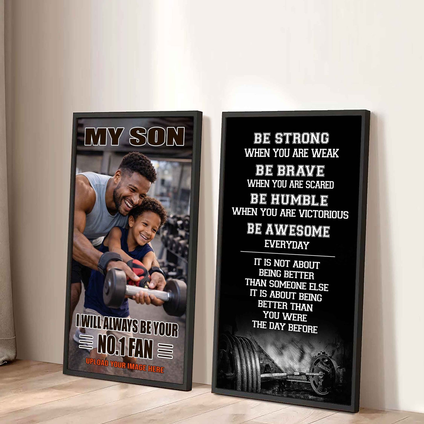 My Son Be Strong When You Are Weak Be Badass Everyday Set 2 Canvas Wall Art From Dad To Son