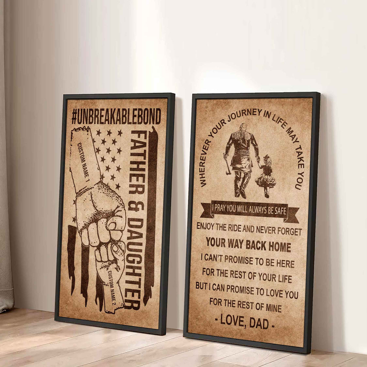 Unbreakable Bond Canvas Set Father And Daughter Never Forget Your Way Back Home Gift For Your Daughter