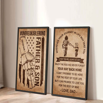 Father And Son Canvas Set To My Son Enjoy The Ride Never Forget Your Way Back Home