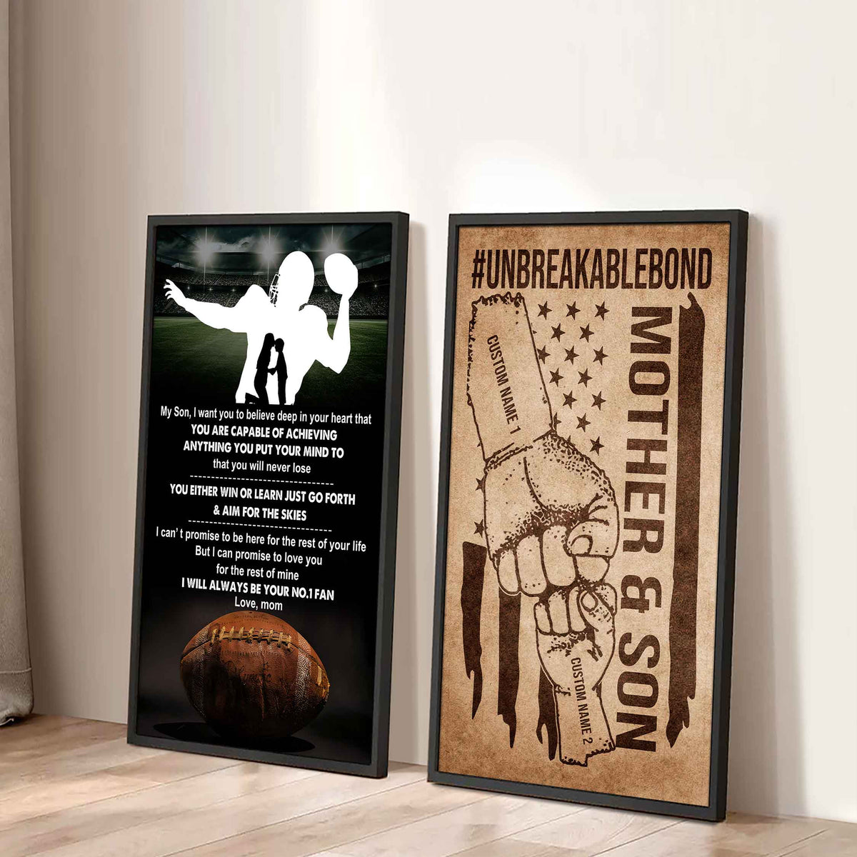 Unbreakable Bond Sport Canvas Set From Mom To Son You Will Never Lose You Either Win Or Learn