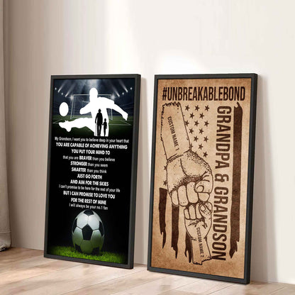 Unbreakable Bond Sport Canvas Set From Grandpa To Grandson Just Go Forth And Aim For The Skies