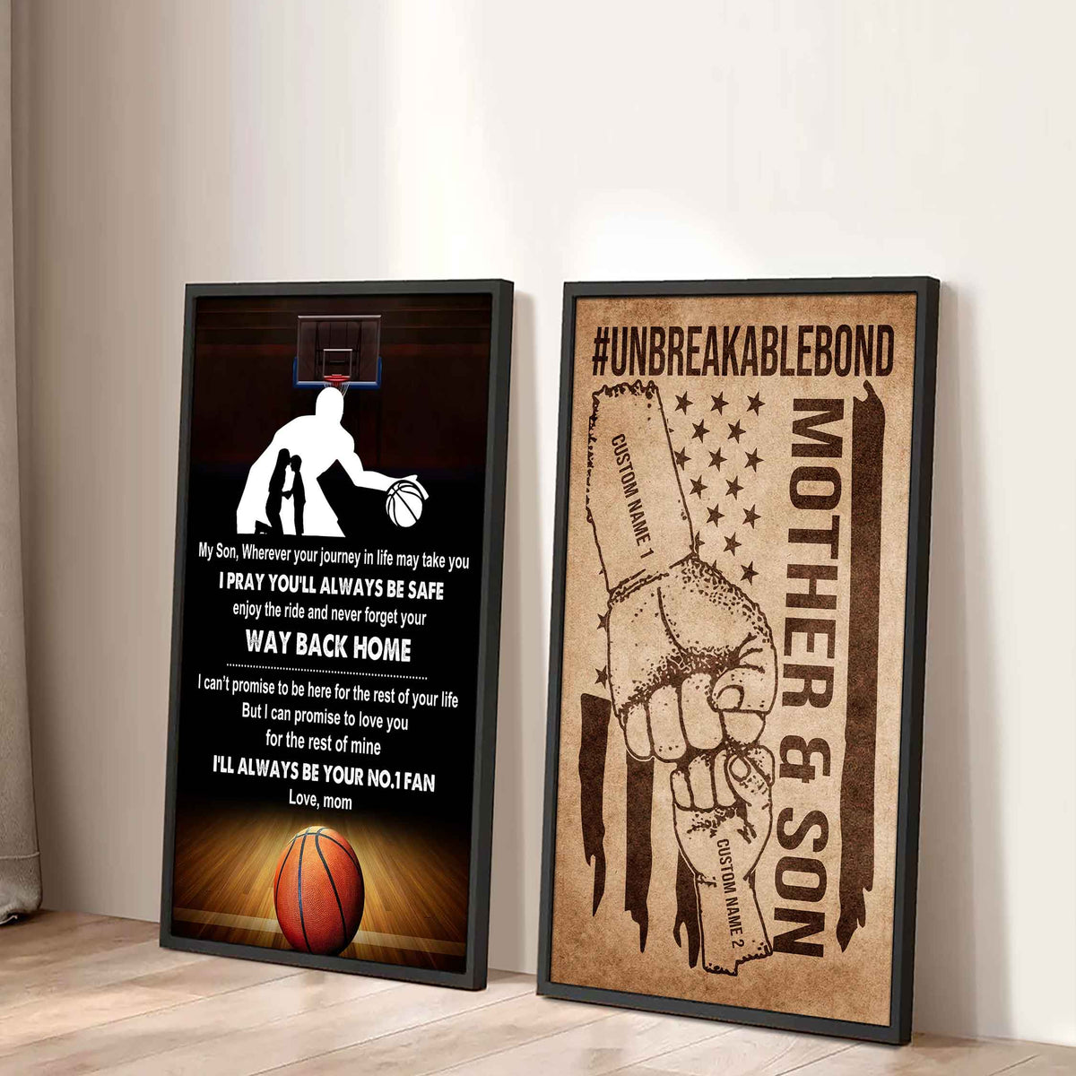 Unbreakable Bond Canvas Set From Mom To Son Enjoy The Ride And Never Forget Your Way Back Home