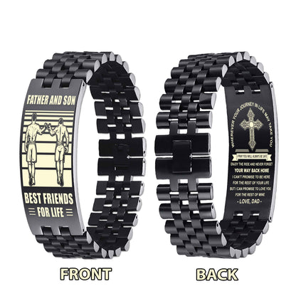 New Version Double Sided Bracelet Gift From Dad For Son - Never Forget Your Way Back Home