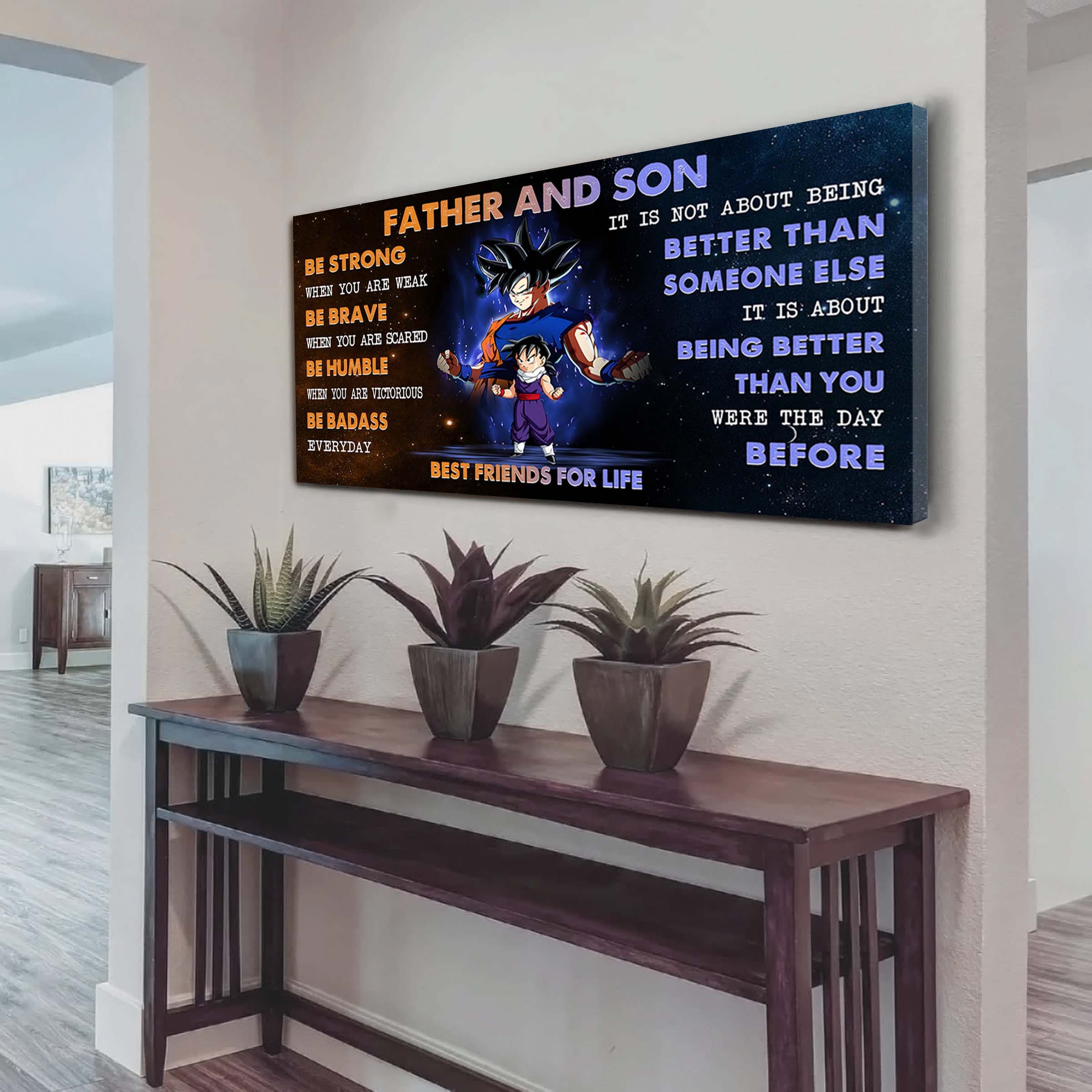 Personalized GK To Son Poster Canvas Father And Son Best Friends For Life - Message For Your Son Gifts For Him