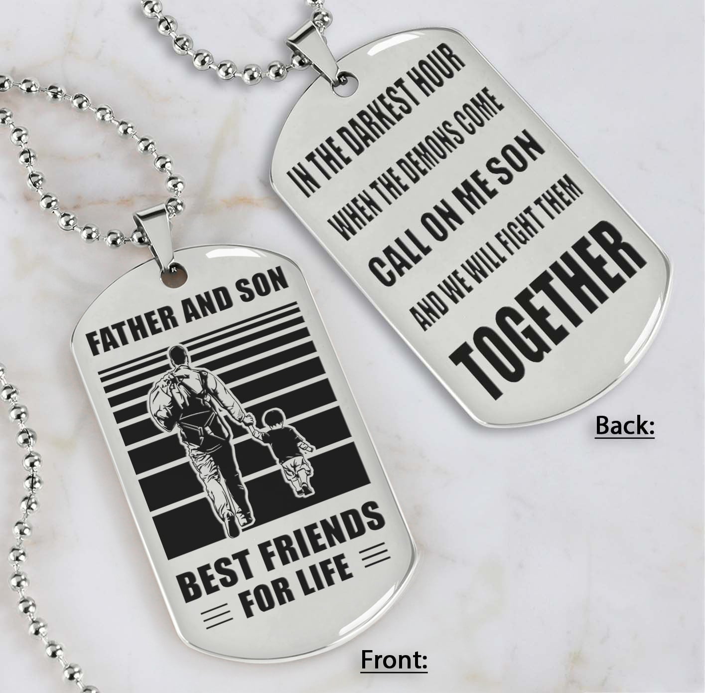 Cowboy Personalized Double Sided Dog Tag Call On Me Son And We Will Fight Them Together Gifts For Your Son From Dad