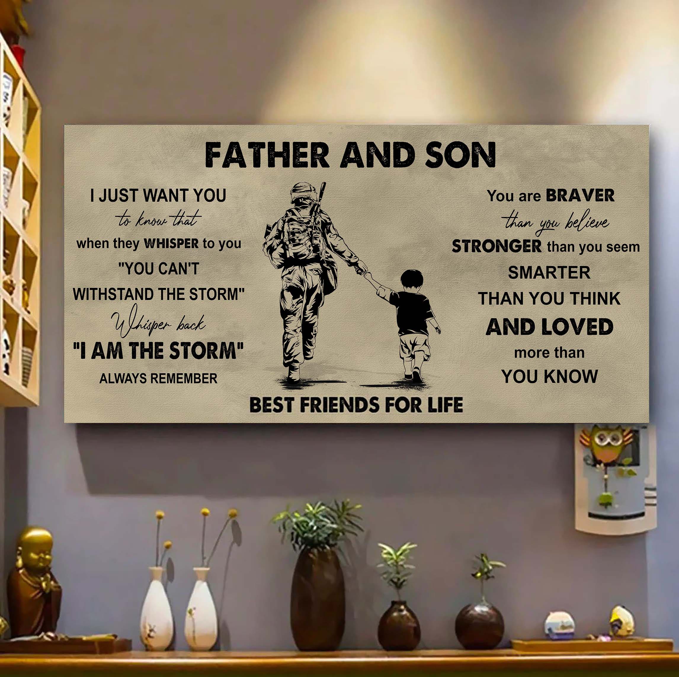 Father And Daughter Best Friends For Life - I Am The Storm Poster Canvas Gift For Daughter From Father-Photo Upload