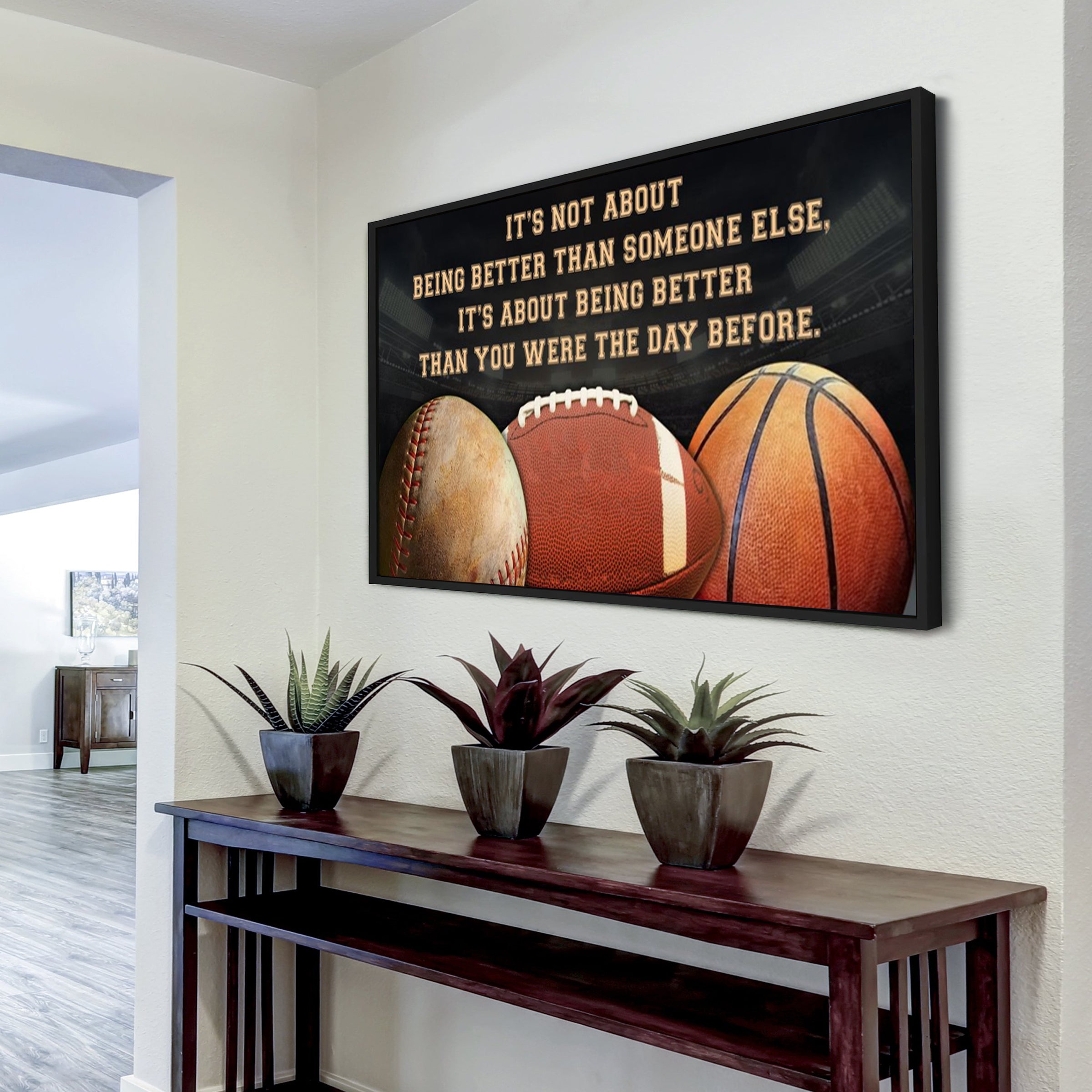 Mix Sport customizable poster canvas - It is not about better than someone else, It is about being better than you were the day before