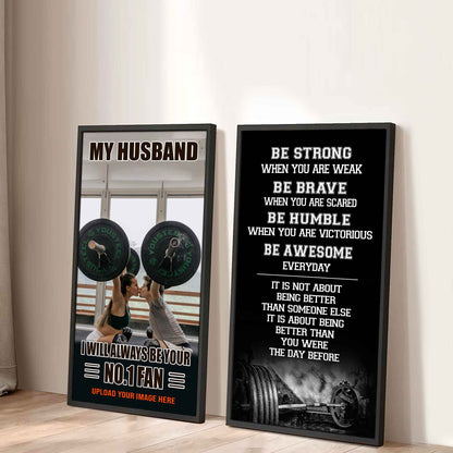 Young Sport Couple To My Husband Be Strong When You Are Weak Be Badass Everyday Set 2 Canvas Wall Art