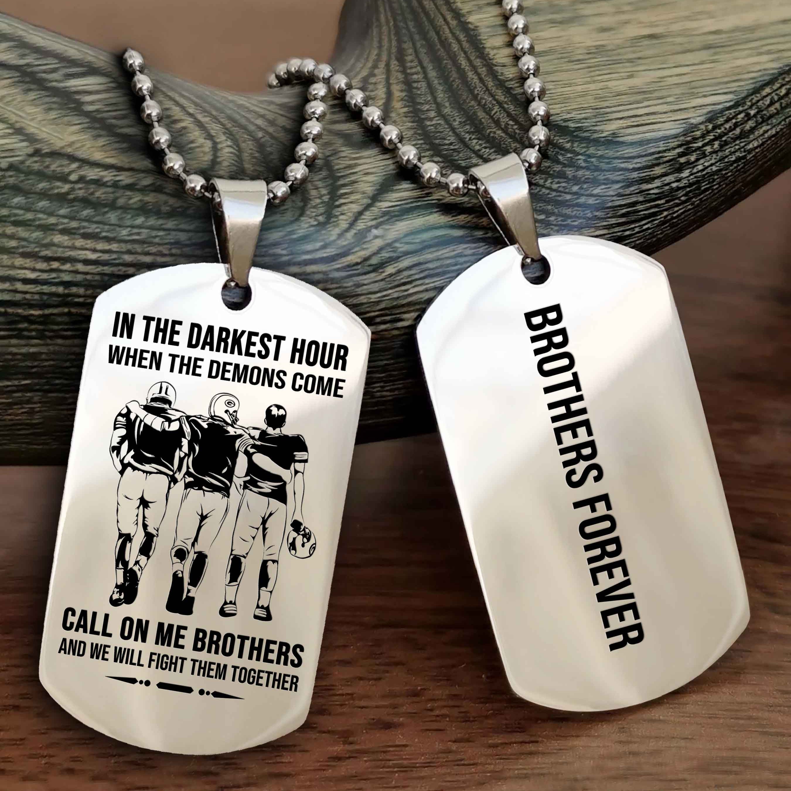 Cowboy Customizable engraved black dog tag double sided gift from brother, brother forevers