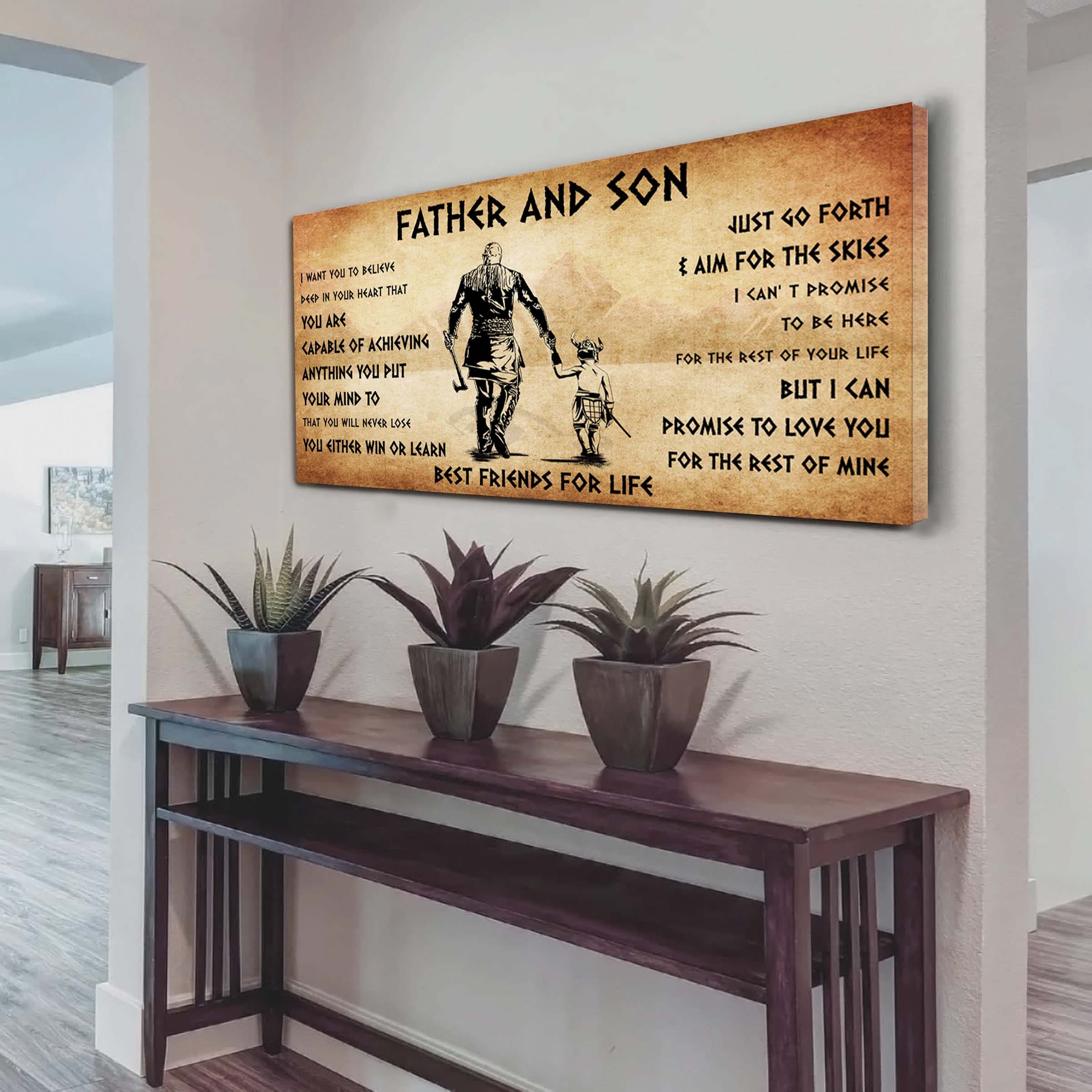 Vikings Father And Son Best Friends For Life - Ver 2 You Will Never Lose Poster Canvas Gift For Son From Father