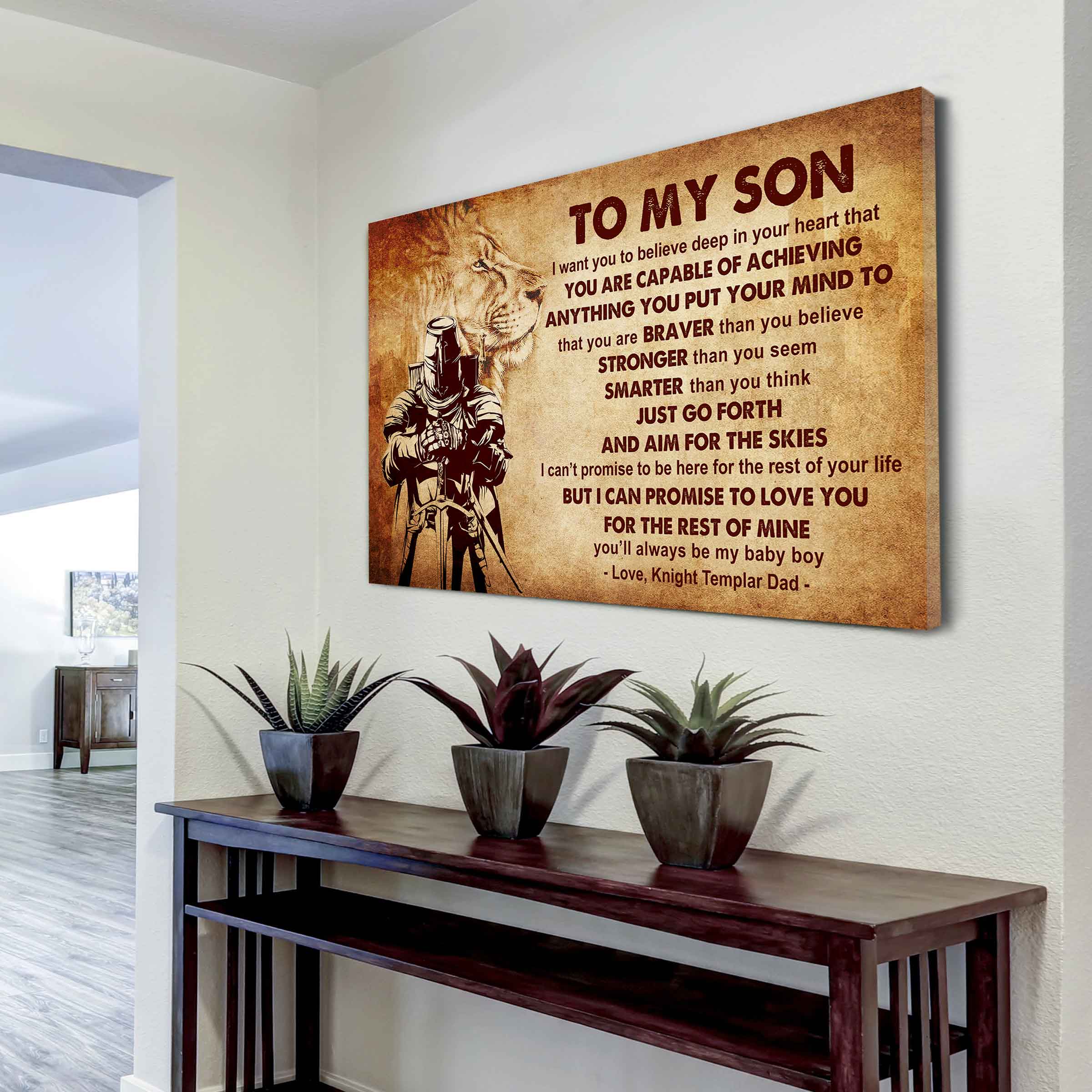 New Version Warrior Poster Canvas Just Go Forth And Aim For The Skies From Dad To Son Gift For Your Son Motivational Quotes