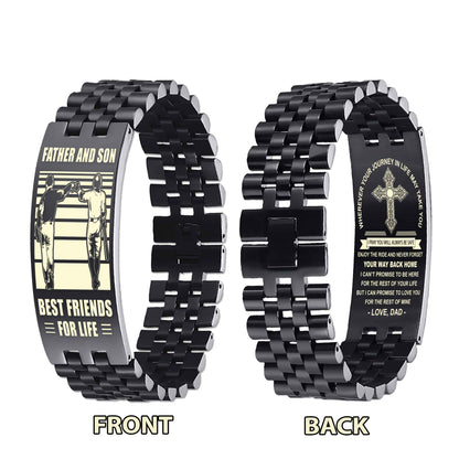 New Version Double Sided Bracelet Gift From Dad For Son - Never Forget Your Way Back Home