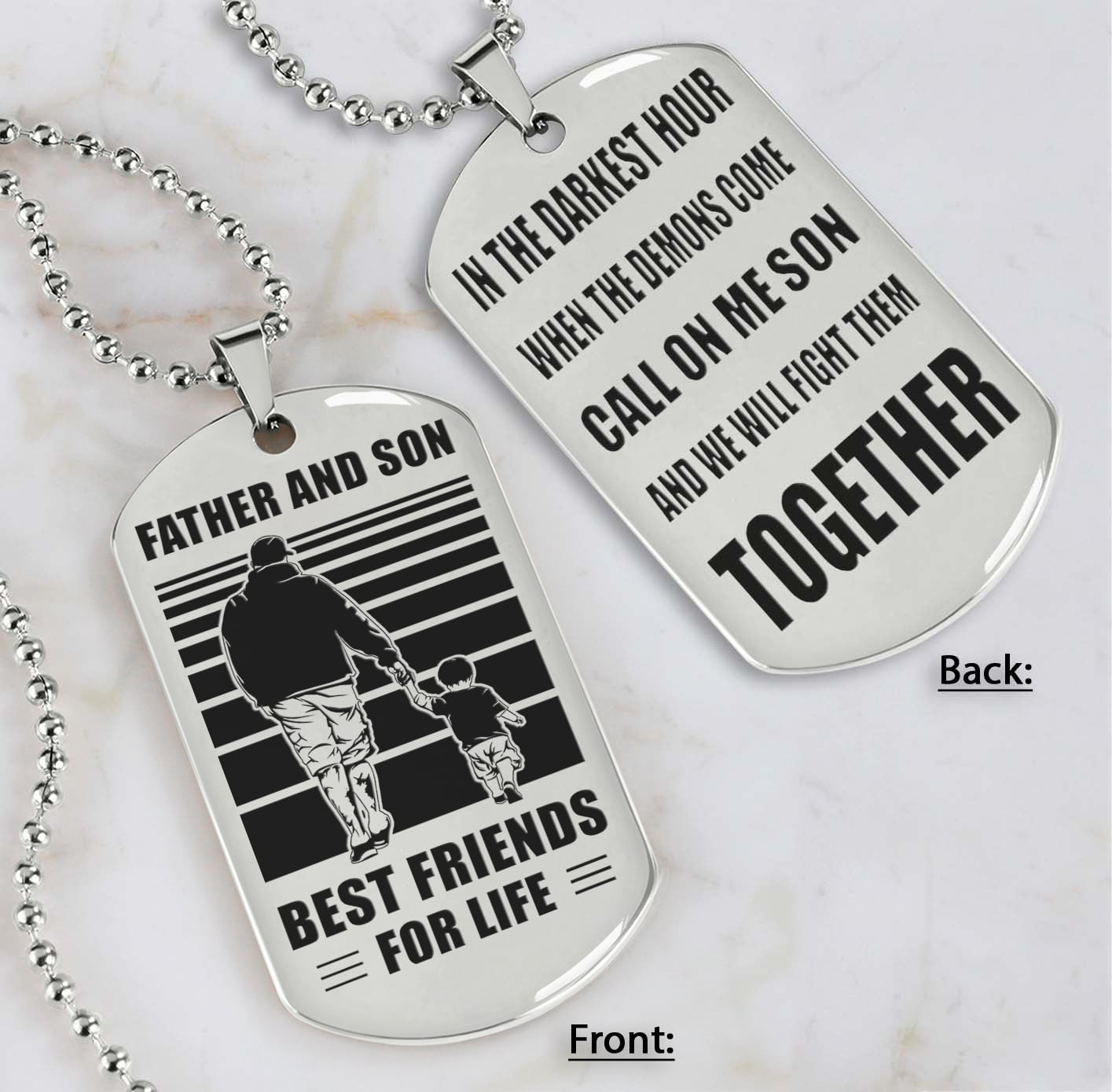 Cowboy Personalized Double Sided Dog Tag Call On Me Son And We Will Fight Them Together Gifts For Your Son From Dad
