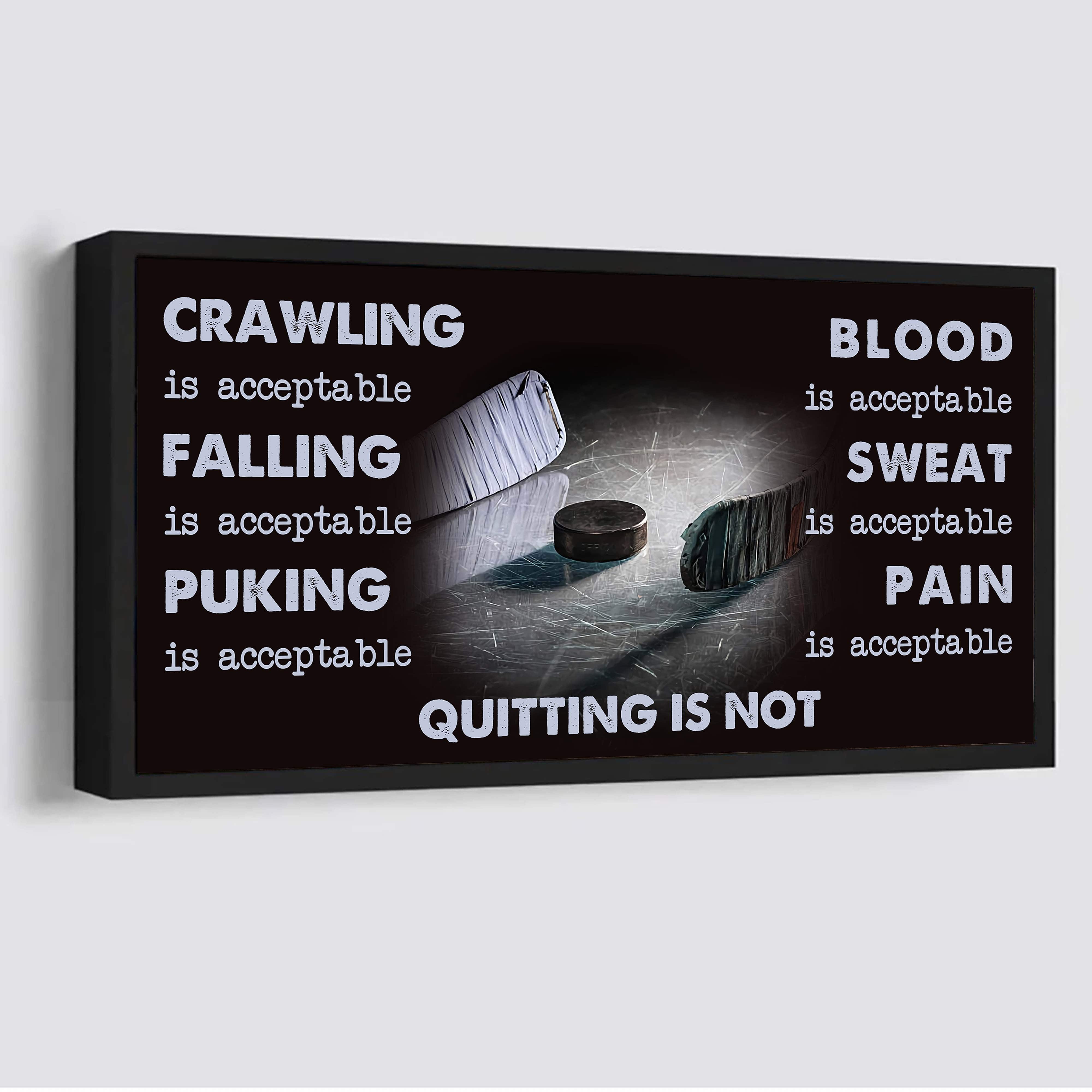 Hockey Poster Canvas Quiting Is Not