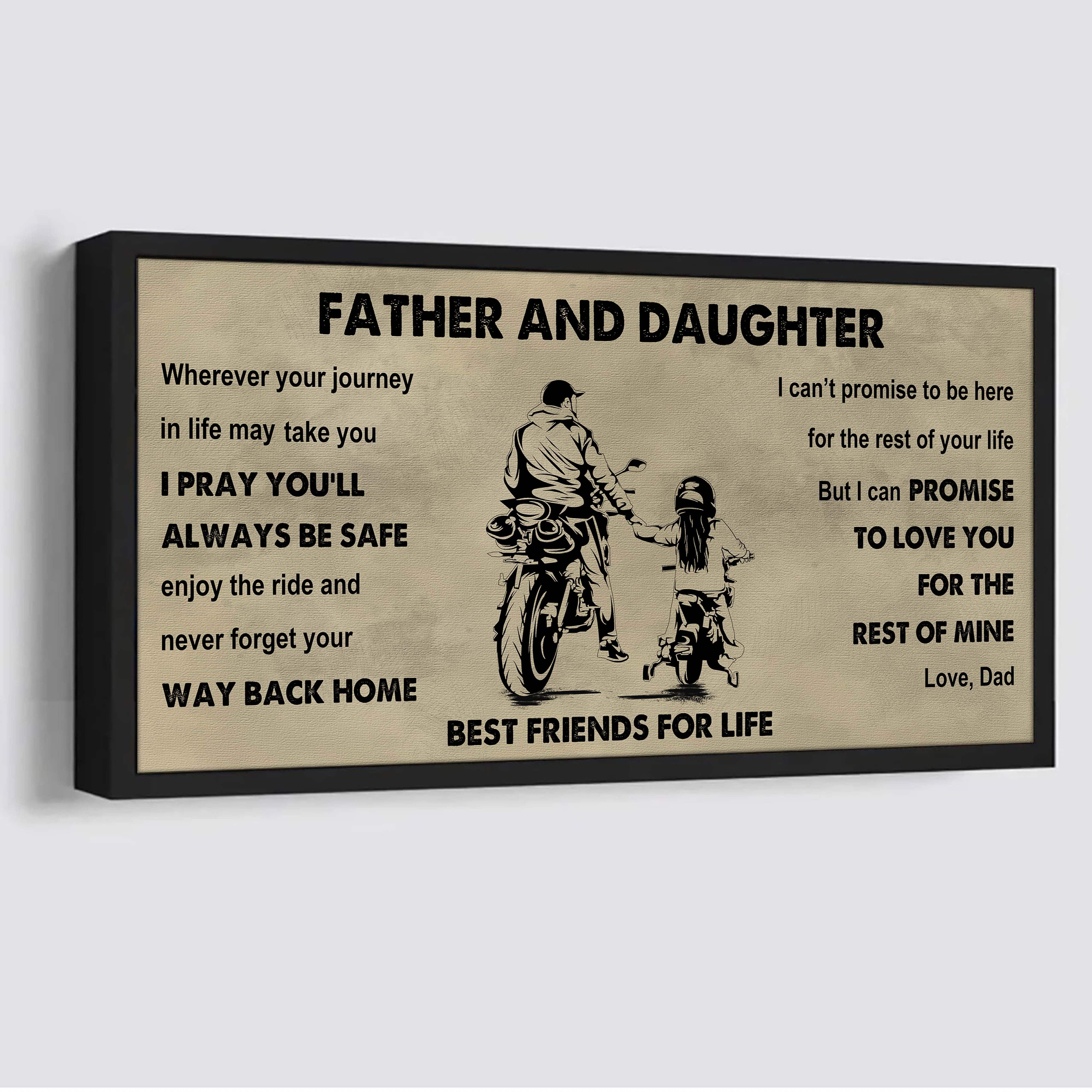 Samurai Father And Daughter Best Friends For Life - Ver 2 Never Forget Your Way Back Home Poster Canvas Gift For Daughter From Father