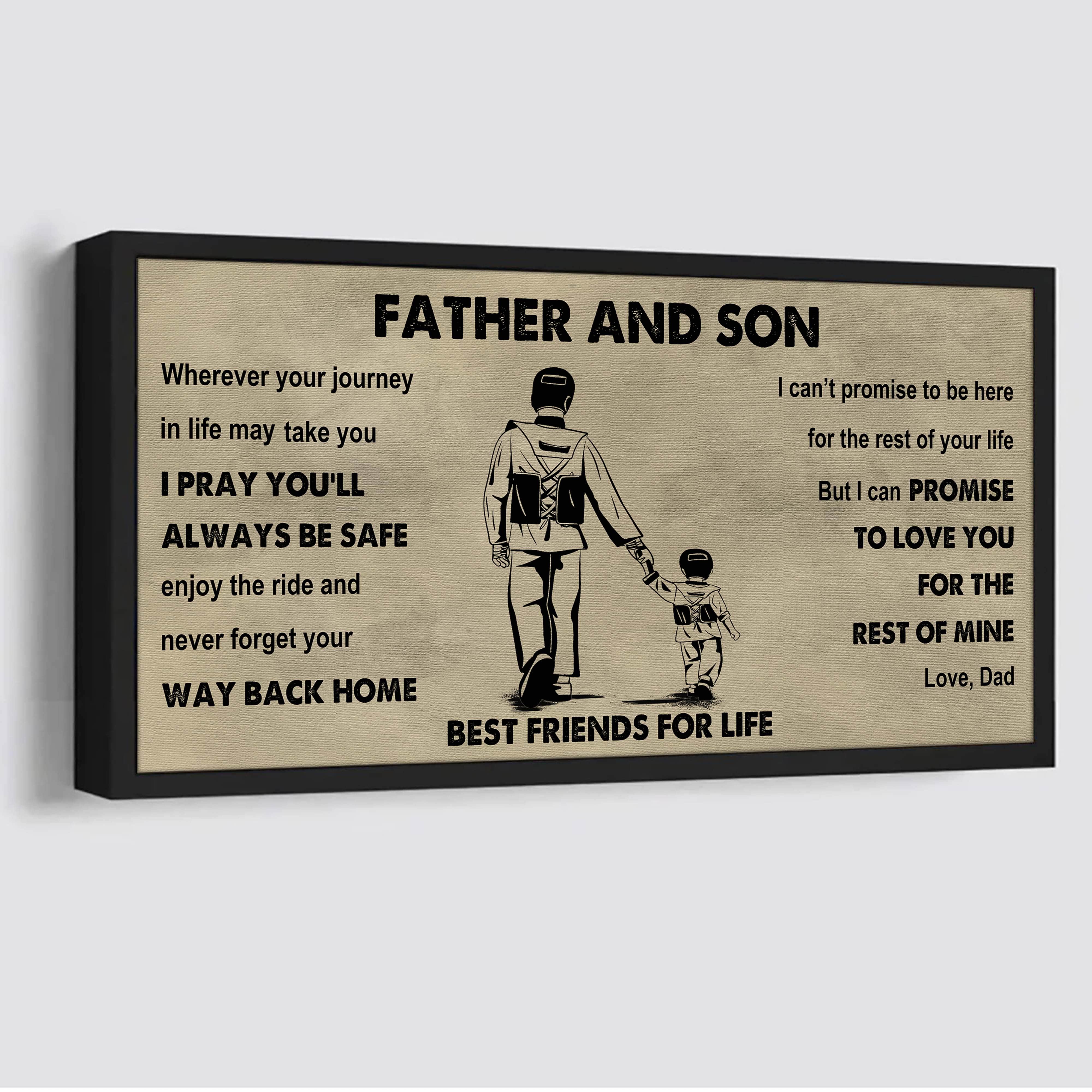 Sport-Family Father And Son Best Friends For Life - Ver 2 Never Forget Your Way Back Home Poster Canvas Gift For Son From Father