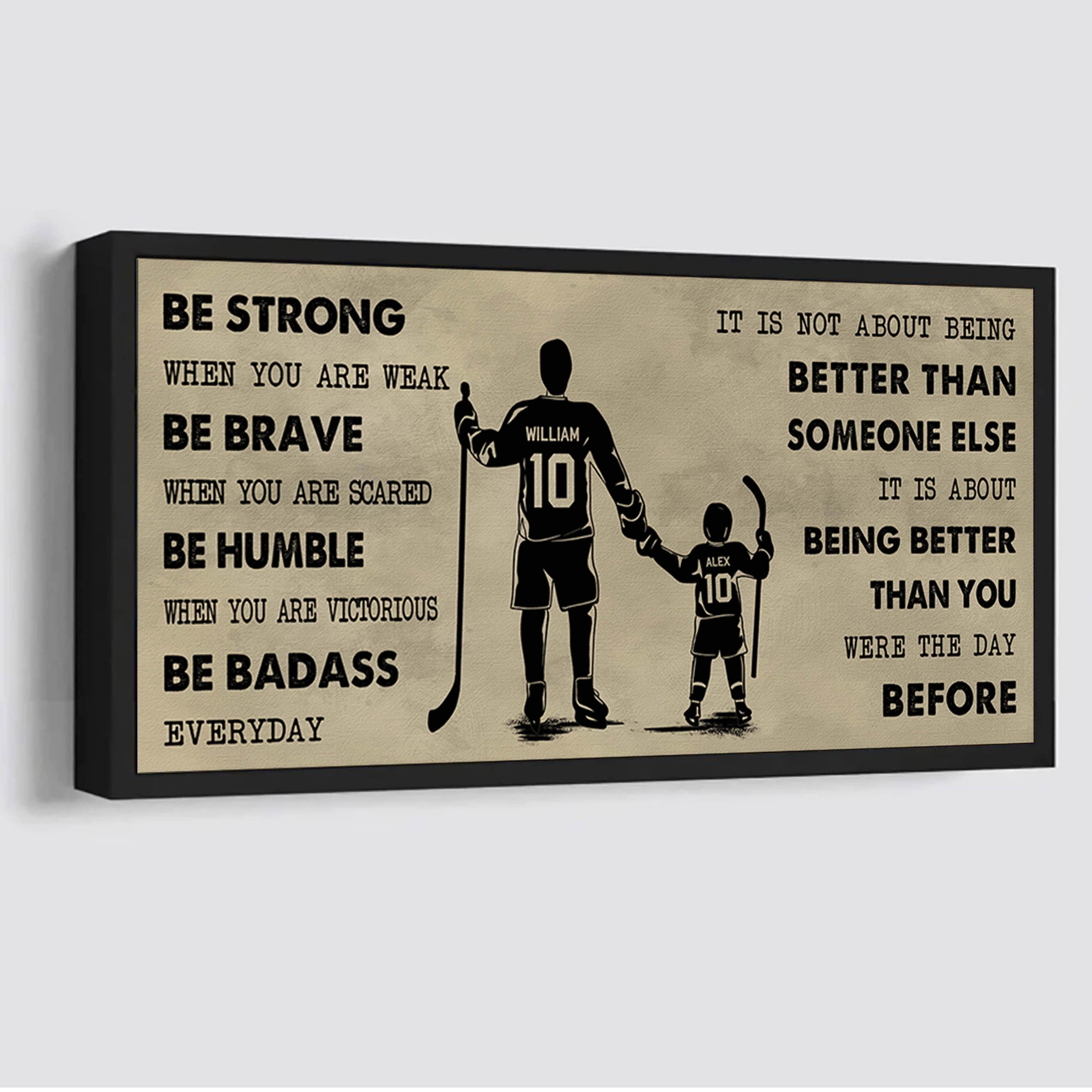 Soccer Poster Canvas From Dad To Son Be Strong When You Are Weak - It Is Not About Being Better Than Someone Else