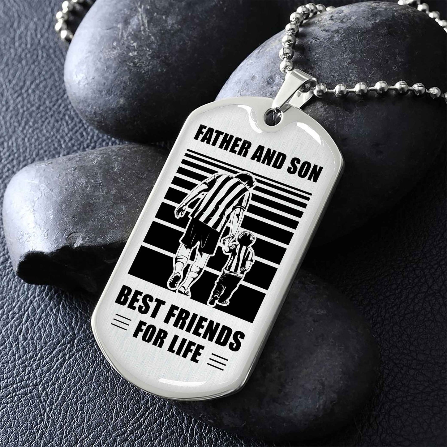 GK_GH Military Chain Silver Plated 18K Gold Plated Father And Son Best Friend For Life Gift For Your Son