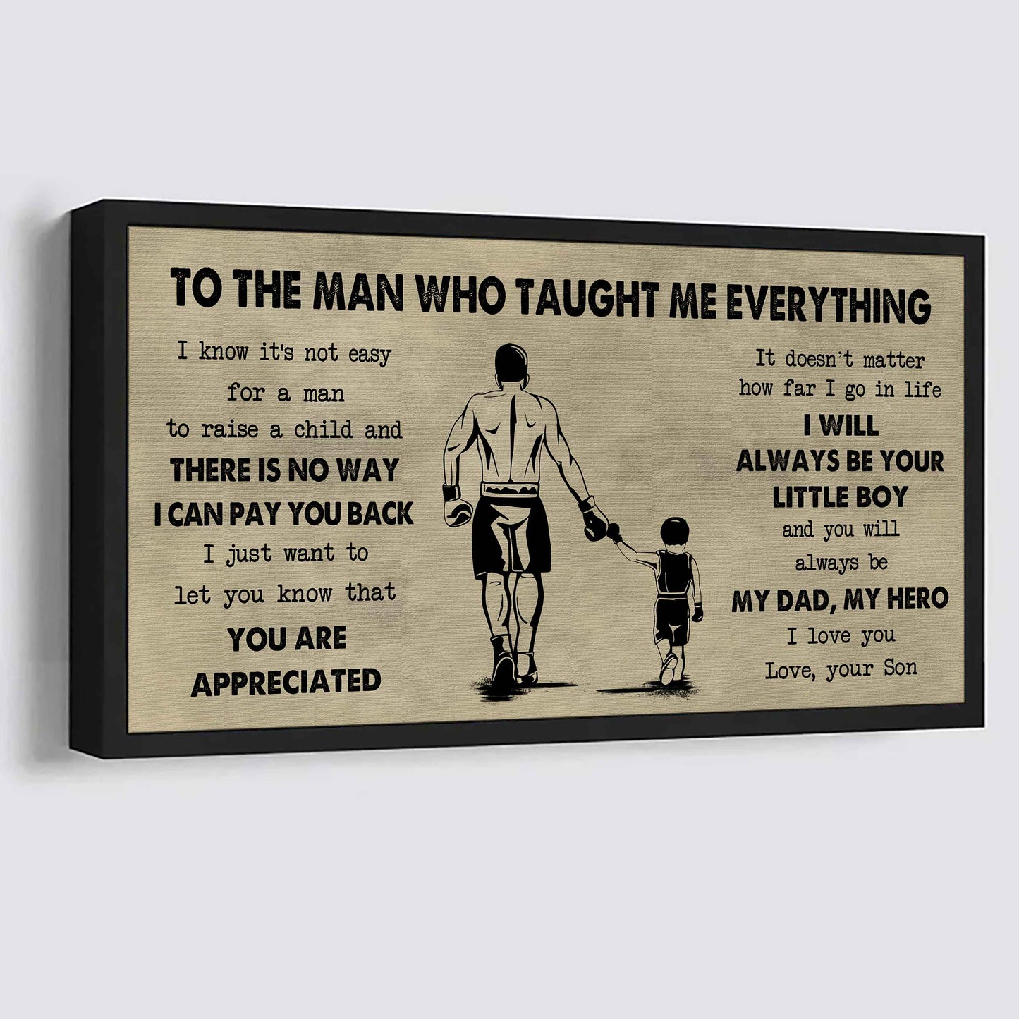 Sport-Family To The Man Who Taught Me Everything - You Will Always Be My Hero Poster Canvas Gift For Father - Photo Upload